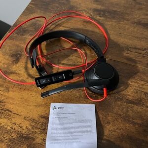 Poly Black and Red Wired Headset